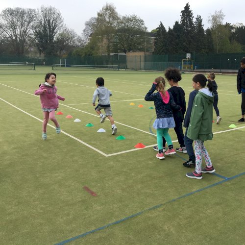 Children playing a team game